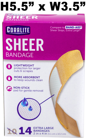 Coralite - Sheer Bandage Extra Large, 14 Ct