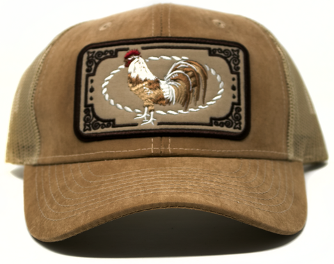 Baseball Cap Western Patch Rooster, Khaki