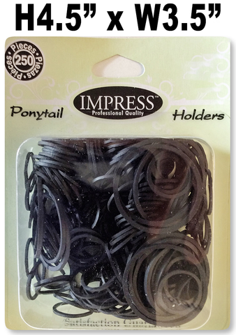 Black Rubber Ponytail Holder - 250 pc.