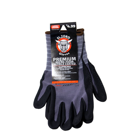 El Toro Gloves - Premium Micro-Foam Nitrile Ctd. LG