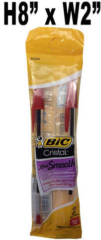 Stationery - Bic Cristal Xtra Smooth BP Pens, 2 Pk - Red