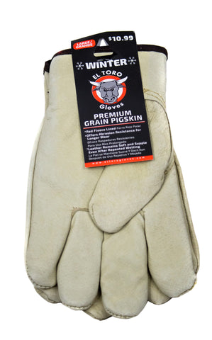 El Toro Gloves - Lined Premium Grain Pigskin LG