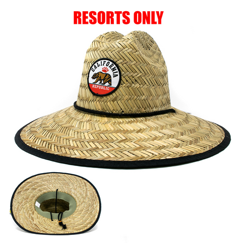 Straw Lifeguard w/California Republic Bear Round Patch(Resorts Only)