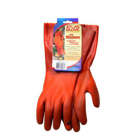 #C6201 Orange Double-Dipped PVC Glove SM