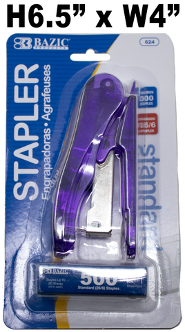 Stationery - Transparent Standard Stapler w/500 Staples