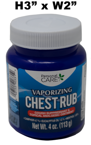 Vaporizing Chest Rub, Nasal Decongestant and Cough Suppressant, 4 Oz