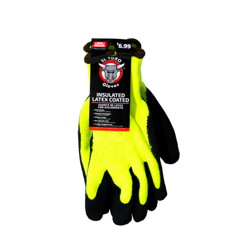 El Toro Gloves - Insulated Latex Coated Work Gloves LG