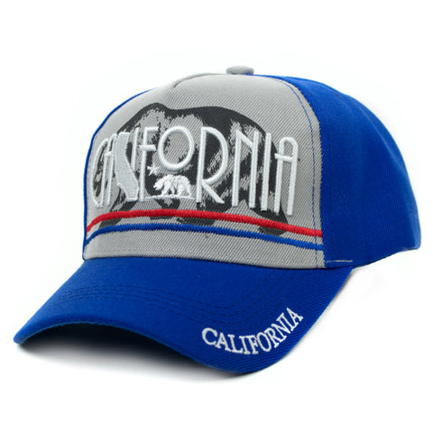 Baseball Cap - California, Royal Blue and Light Grey