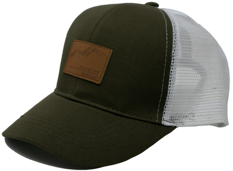 Mesh Trucker Cap - Bear Off Trail Avalanche Patch, Olive