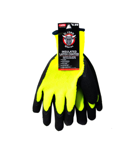 El Toro Gloves - Insulated Latex Coated Work Gloves XL