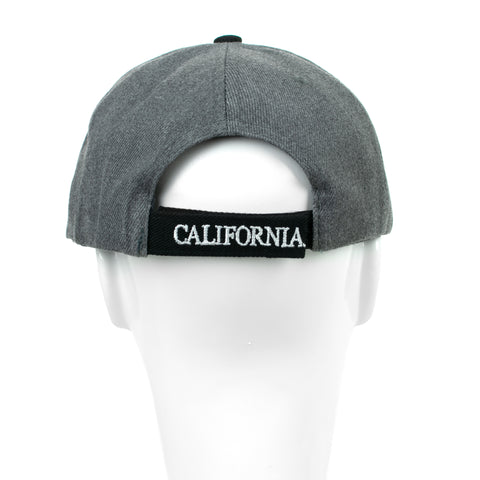 Baseball Cap - California, Grey w/Black Bill