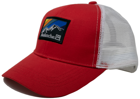 Mesh Trucker Cap - Avalanche Patch, Red