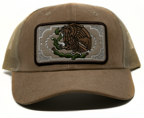 Baseball Cap Western Patch Mexican Eagle, Khaki