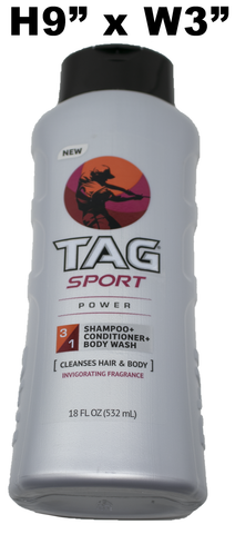 Tag Sport 3in1, Shampoo+Conditioner+Body Wash - Power, 18 oz