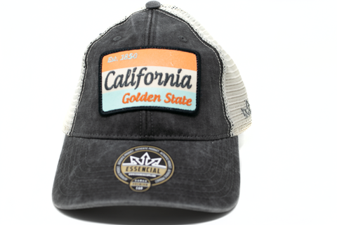 Baseball Cap -  California Golden State Patch, Black