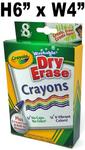 Stationery - Crayola Dry Erase Crayons, 8 Ct Plus E-Z Erase Cloth