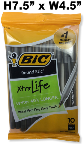 Stationery - Bic Round Stick X-Life BP, 10 Pk - Black