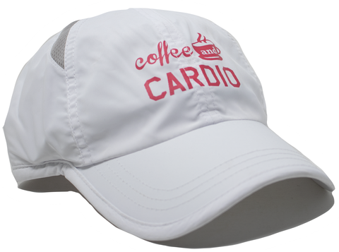 Baseball Cap (Adjustable) - Coffee and Cardio, White