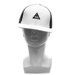 Snapback Cap - Triangle Bear Patch Mesh, White