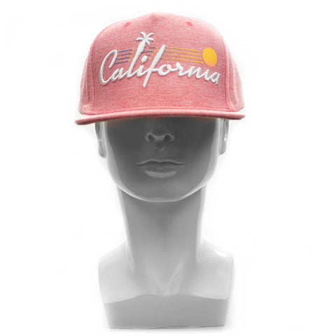 Snapback Cap - California Palm Sun, Heather Red