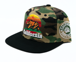 Snapback Cap California Sunset Camo w/Black Brim