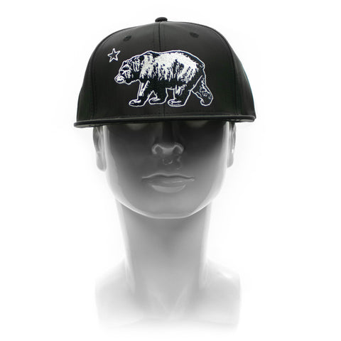 Snapback Cap - Large Cali Bear, Black