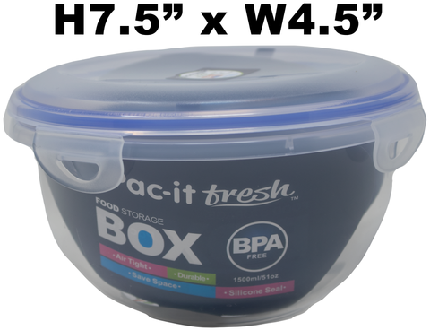 Food Container, 51oz Round Snap