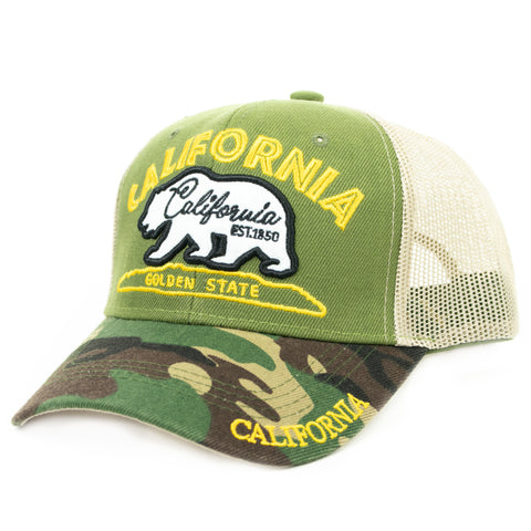 Baseball Cap - California Golden State Trucker, Camo