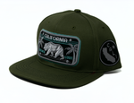 Snapback Cap -  California Golden State Bear Patch, Olive