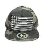 Snapback Cap -  Bullet Flag, Black Camo