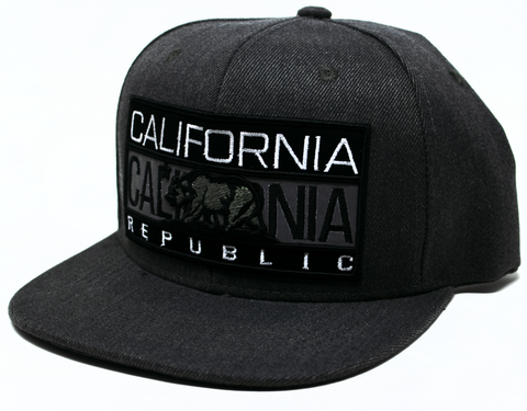 Snapback Cap California California Republic, Heather Grey