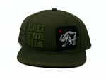 Snapback Cap California Square Bear Patch, Olive