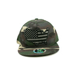 Snapback Cap USA Flag Map, Camo