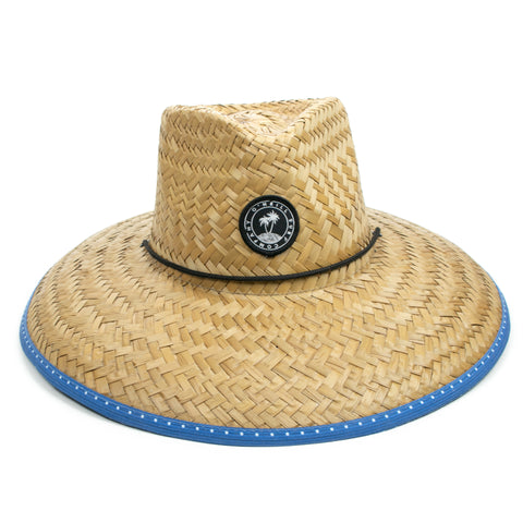 Straw  Lifeguard - Navy w/Polka Dots Under  Brim