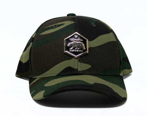 Baseball Cap California Republic Bear Gold Plate(adjustable), Camo