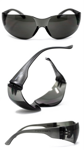 Safety Glasses RE09-SMK Razor Edge Black Smoke Lens, Anti-Scratch