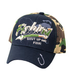 Baseball Cap - Fishing, Shut Up and Fish, Green Camo