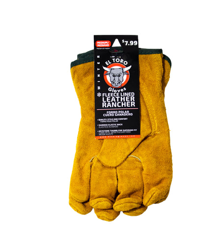 El Toro Gloves - Lined Leather Rancher M