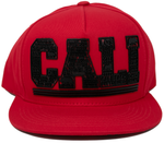 Snapback Cap Rubber Cali Cities, Dark Heather Red