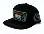 Snapback Cap -  California Golden State Bear Patch, Black