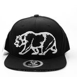 Snapback California Black and White  Bear Patch