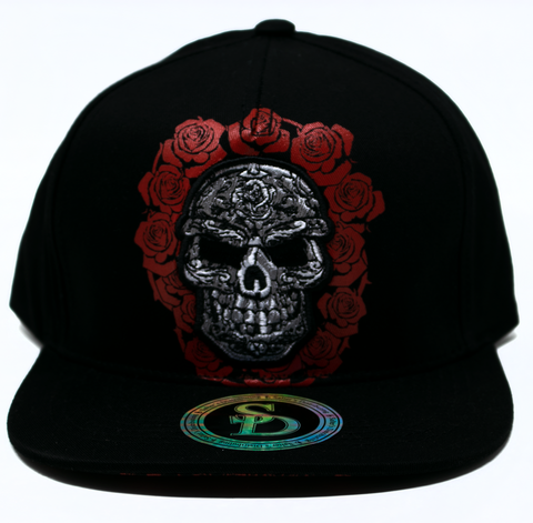 Snapback Cap Sugar Skull, Black