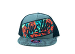 Snapback Cap -  Tropical Hustle, Dark Grey and Black