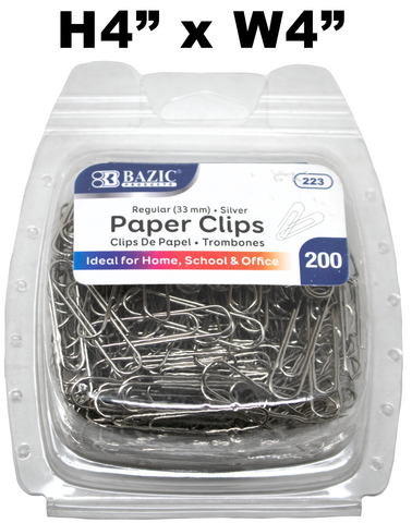 Stationery - Paper Clips Regular - 200 ct.