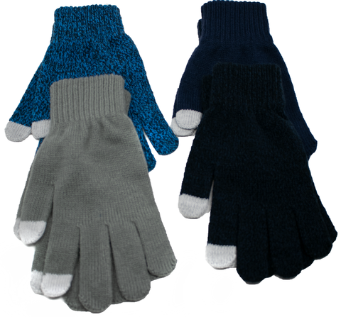 Men's Touch Screen Gloves, Asst'd Colors
