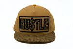 Snapback Cap -  Hustle w/Maze Print Brim, Mustard Tan