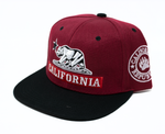 Snapback Cap - California Red Banner, Burgundy w/Black Brim