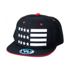 Snapback Cap w/US Flag - Black w/White Flag