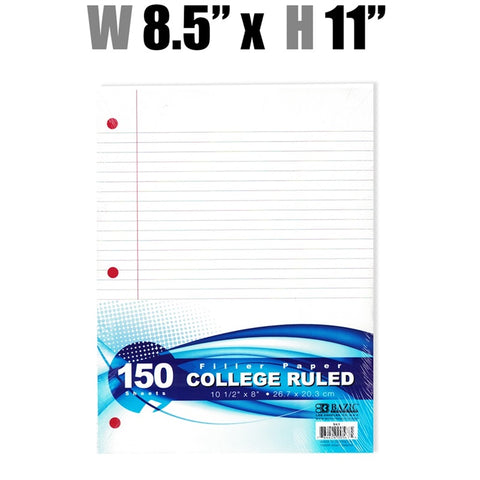 Stationery - Filler Paper College Ruled - 150 ct.