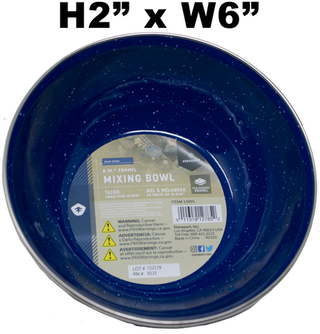 Enamel Mixing Bowl - 6 Inches
